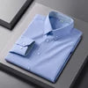 Men's Oxford Polyester/Cotton Turn-down Collar Non-ironing Machine Washable Breathable High-end Solid Color Moisture-wicking
