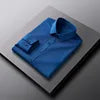 RNSHANGER Men Plain Dress Shirts Casual No-Ironing Solid Long Sleeved Shirt White Black Gray Red Male Social Formal Shirts
