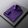 RNSHANGER Men Plain Dress Shirts Casual No-Ironing Solid Long Sleeved Shirt White Black Gray Red Male Social Formal Shirts