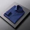 RNSHANGER Men Plain Dress Shirts Casual No-Ironing Solid Long Sleeved Shirt White Black Gray Red Male Social Formal Shirts