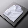 RNSHANGER Men Plain Dress Shirts Casual No-Ironing Solid Long Sleeved Shirt White Black Gray Red Male Social Formal Shirts