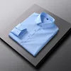 RNSHANGER Men Plain Dress Shirts Casual No-Ironing Solid Long Sleeved Shirt White Black Gray Red Male Social Formal Shirts