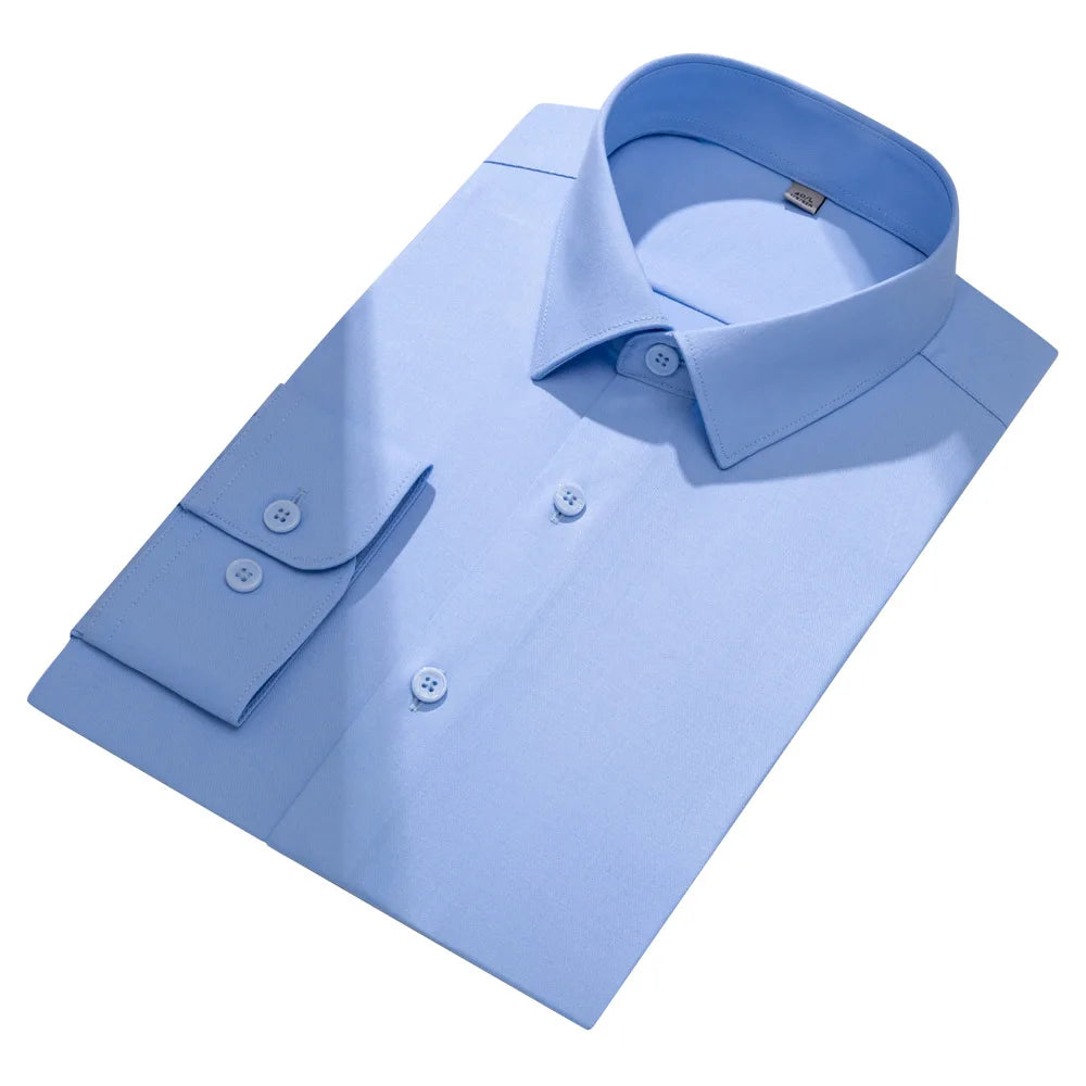JAC22 F9001 Men's Single Breasted Formal Business Wrinkle-Resistant Stretch Long Sleeve Shirt