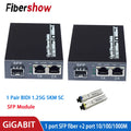 Gigabit media converter 1 port sfp to 2 rj45 gigabit optical fiber GPOn/Epon OLT ethernet for ip camera 10/100/1000M