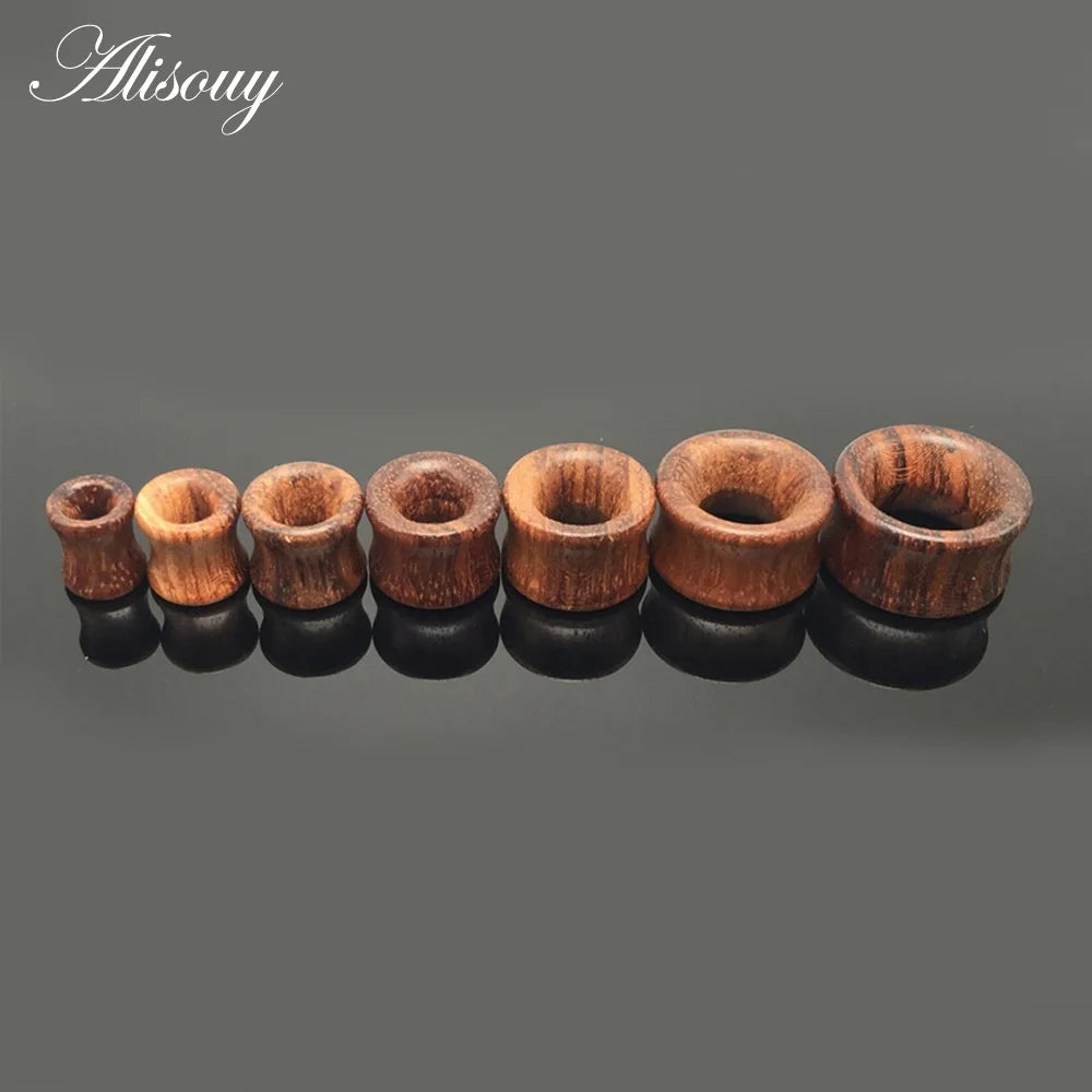 1PC Fashion Ear Plugs Wood Flesh Tunnels Saddle Ear Gauges 6mm-20mm Solid Hollow Body Piercing Jewelry For Men Women Expanders