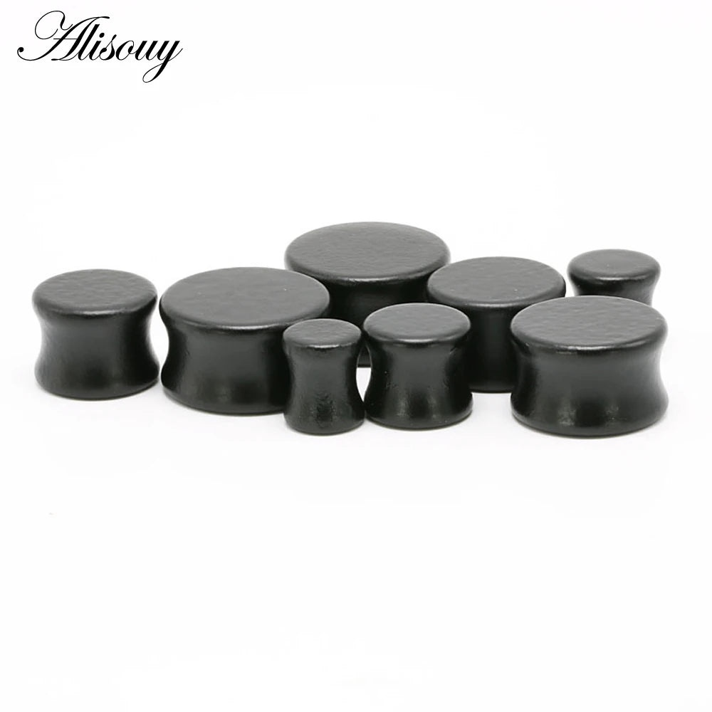 1PC Fashion Ear Plugs Wood Flesh Tunnels Saddle Ear Gauges 6mm-20mm Solid Hollow Body Piercing Jewelry For Men Women Expanders