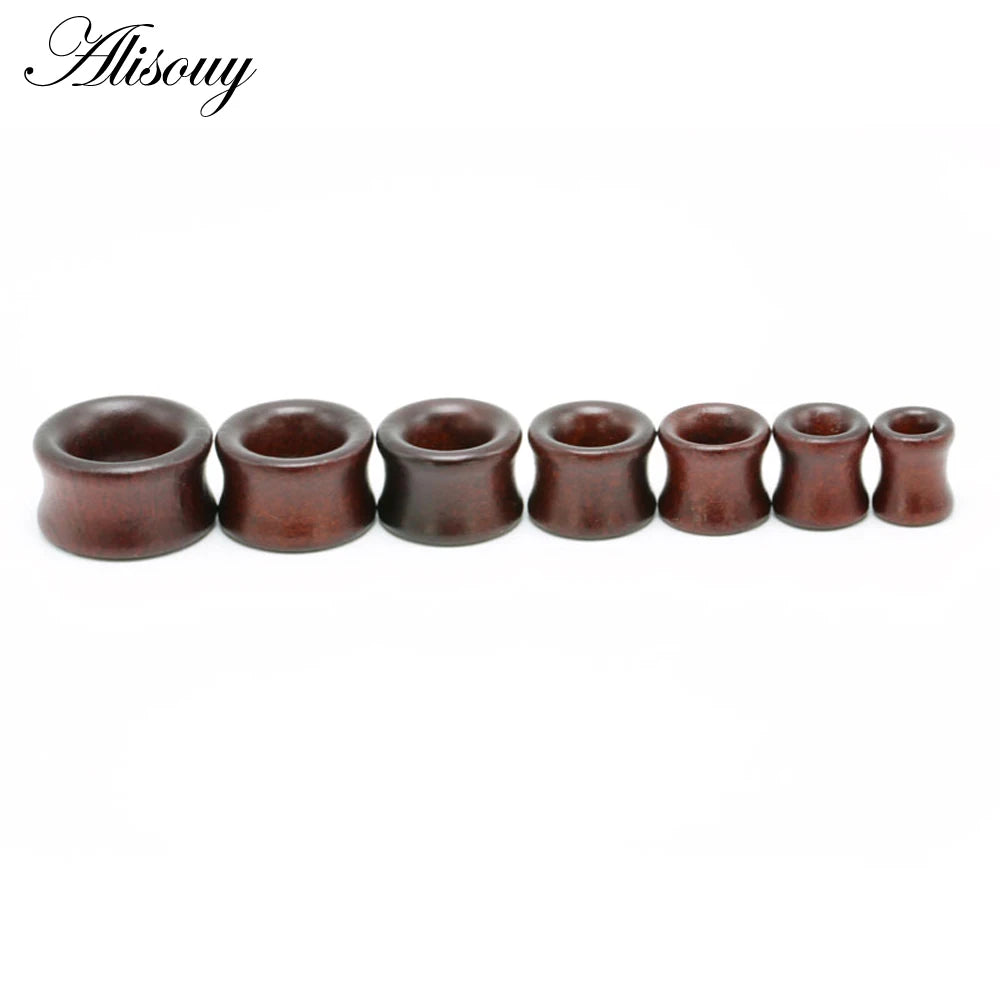 1PC Fashion Ear Plugs Wood Flesh Tunnels Saddle Ear Gauges 6mm-20mm Solid Hollow Body Piercing Jewelry For Men Women Expanders