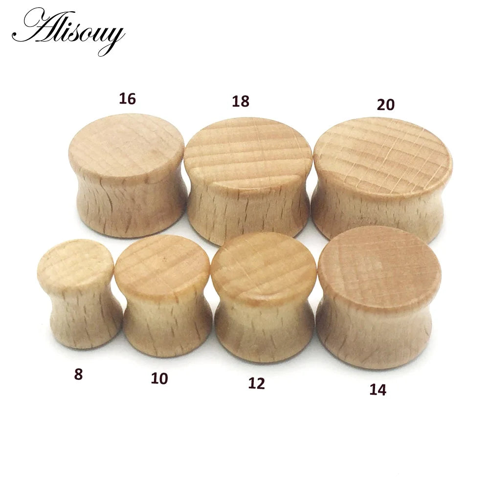1PC Fashion Ear Plugs Wood Flesh Tunnels Saddle Ear Gauges 6mm-20mm Solid Hollow Body Piercing Jewelry For Men Women Expanders