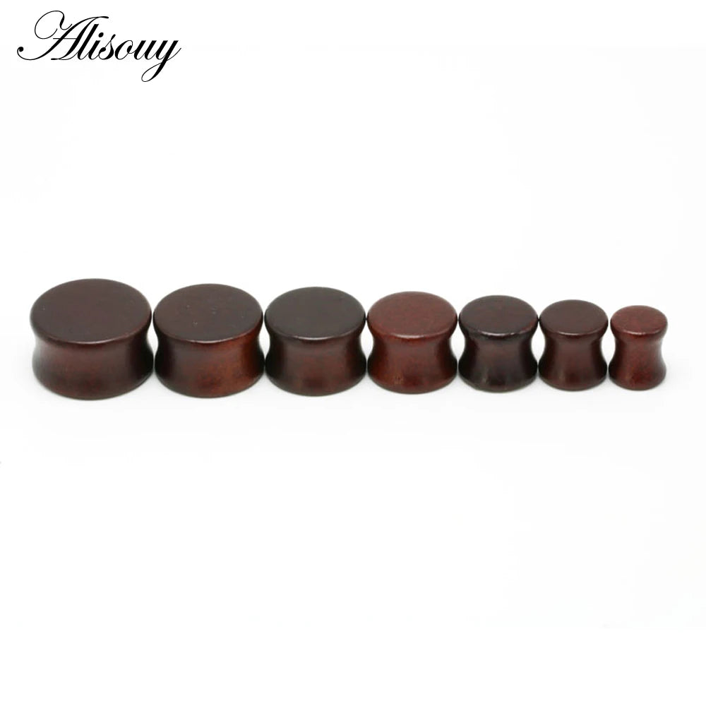 1PC Fashion Ear Plugs Wood Flesh Tunnels Saddle Ear Gauges 6mm-20mm Solid Hollow Body Piercing Jewelry For Men Women Expanders