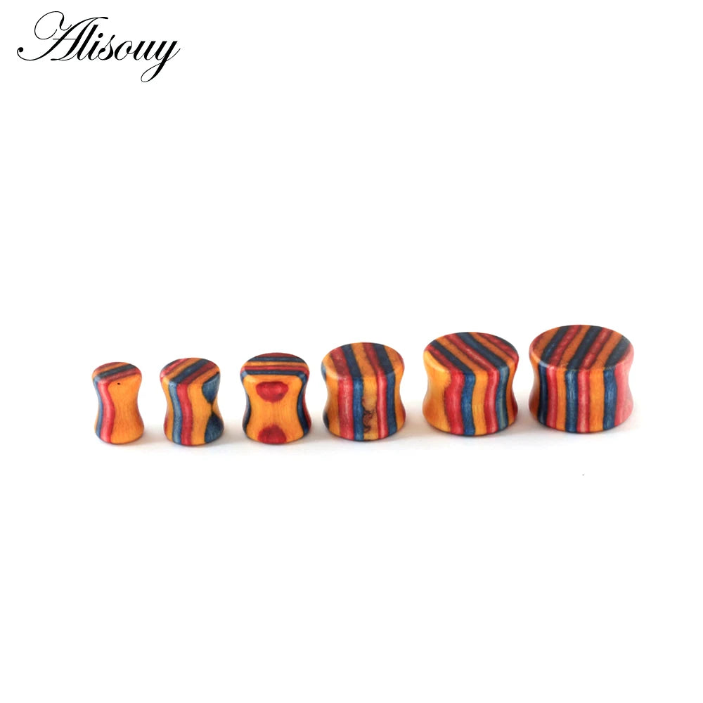 1PC Fashion Ear Plugs Wood Flesh Tunnels Saddle Ear Gauges 6mm-20mm Solid Hollow Body Piercing Jewelry For Men Women Expanders
