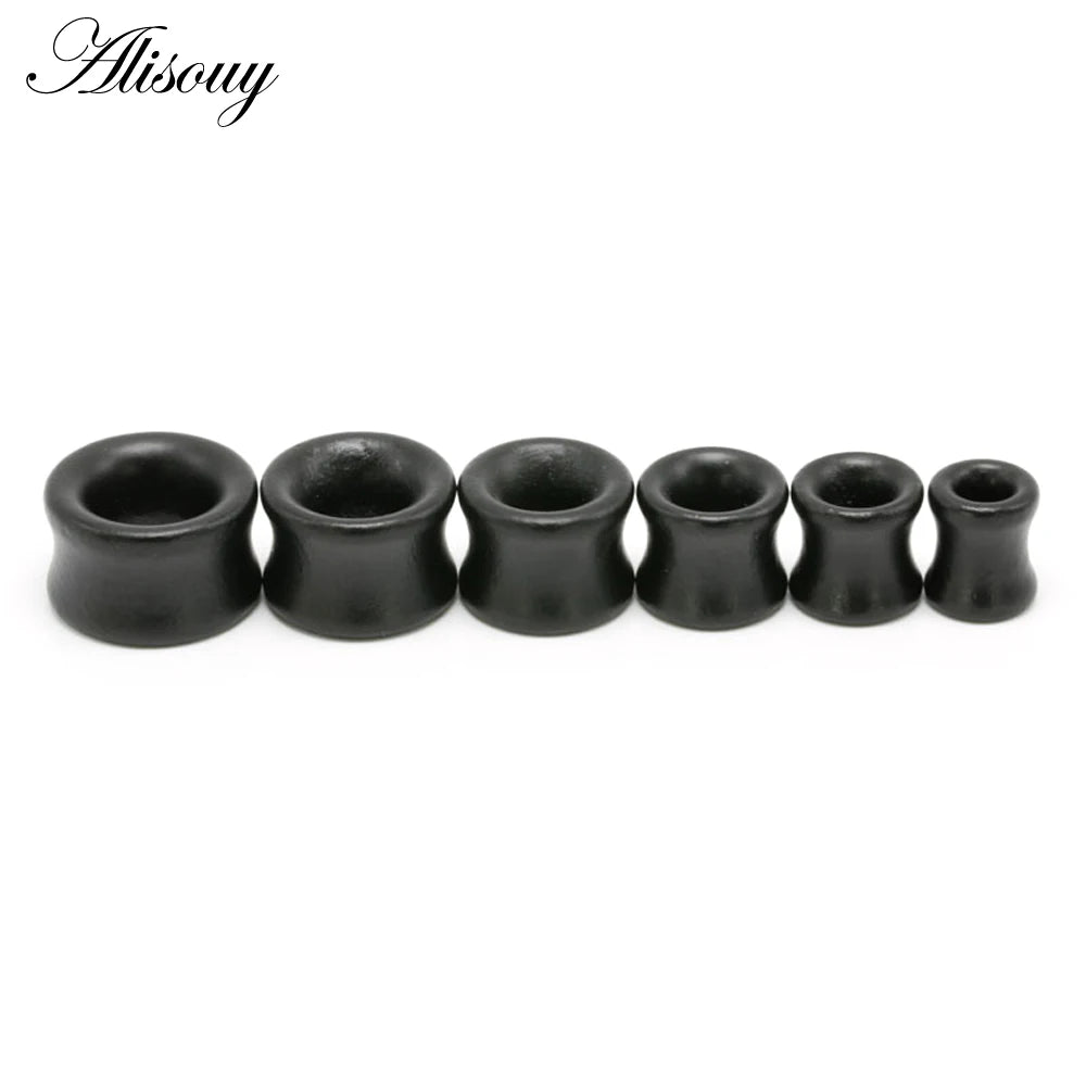 1PC Fashion Ear Plugs Wood Flesh Tunnels Saddle Ear Gauges 6mm-20mm Solid Hollow Body Piercing Jewelry For Men Women Expanders