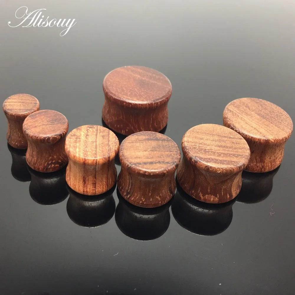 1PC Fashion Ear Plugs Wood Flesh Tunnels Saddle Ear Gauges 6mm-20mm Solid Hollow Body Piercing Jewelry For Men Women Expanders
