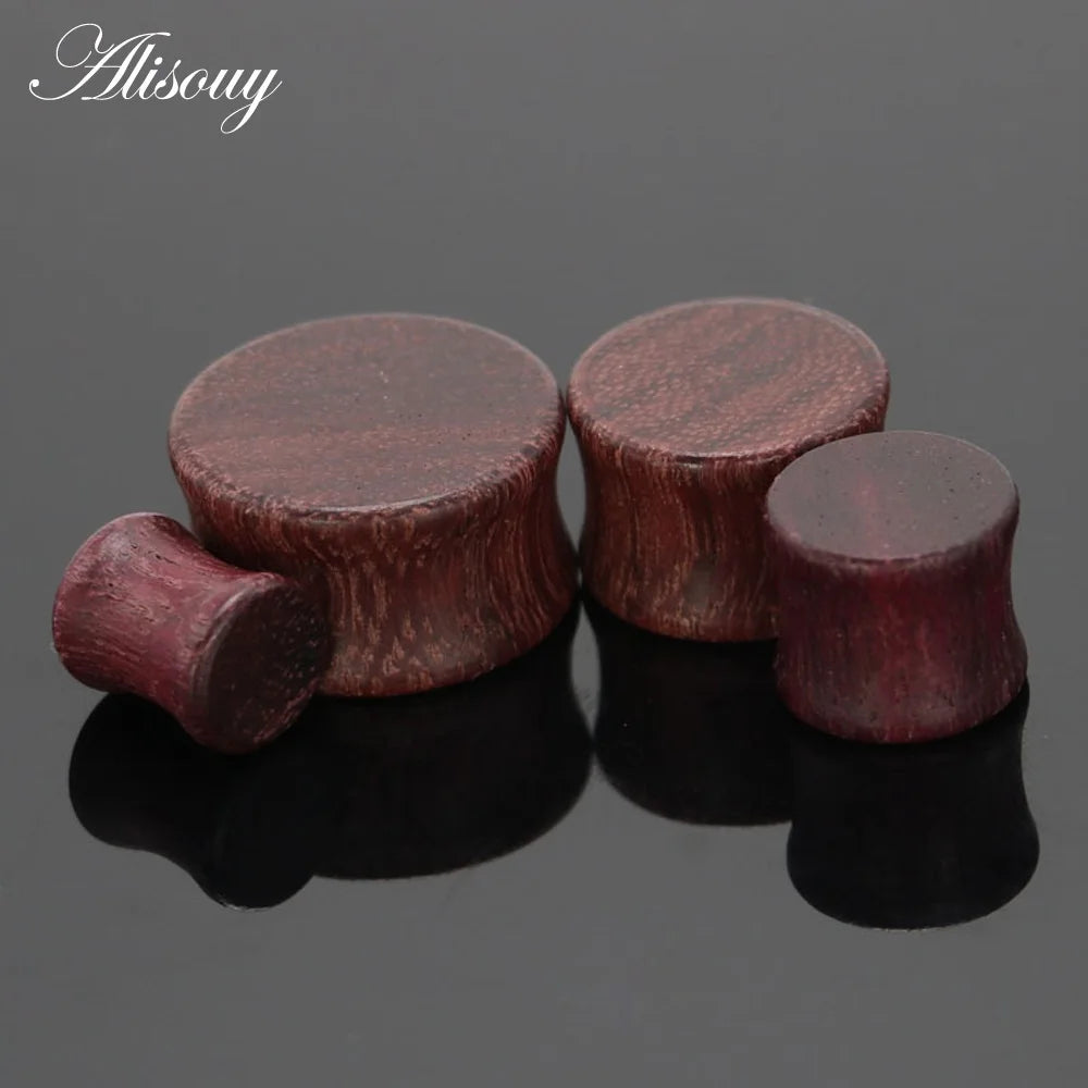 1PC Fashion Ear Plugs Wood Flesh Tunnels Saddle Ear Gauges 6mm-20mm Solid Hollow Body Piercing Jewelry For Men Women Expanders