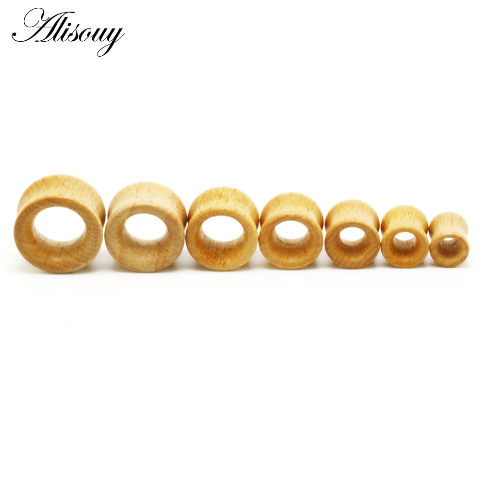 1PC Fashion Ear Plugs Wood Flesh Tunnels Saddle Ear Gauges 6mm-20mm Solid Hollow Body Piercing Jewelry For Men Women Expanders