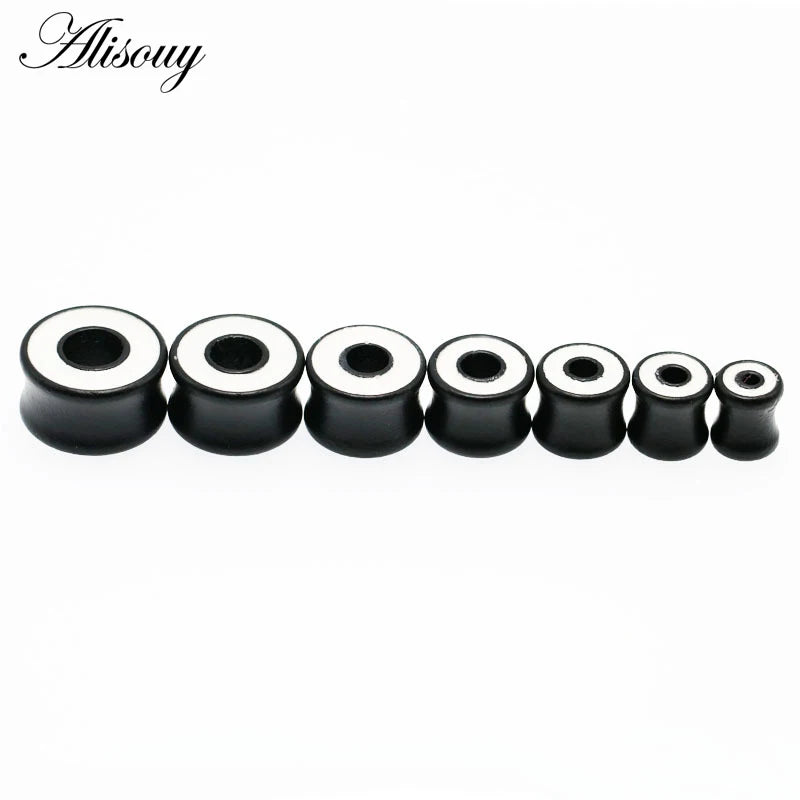 1PC Fashion Ear Plugs Wood Flesh Tunnels Saddle Ear Gauges 6mm-20mm Solid Hollow Body Piercing Jewelry For Men Women Expanders