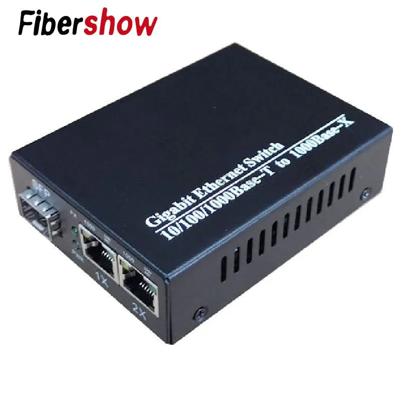 Gigabit media converter 1 port sfp to 2 rj45 gigabit optical fiber GPOn/Epon OLT ethernet for ip camera 10/100/1000M