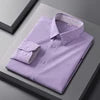 Men's Oxford Polyester/Cotton Turn-down Collar Non-ironing Machine Washable Breathable High-end Solid Color Moisture-wicking