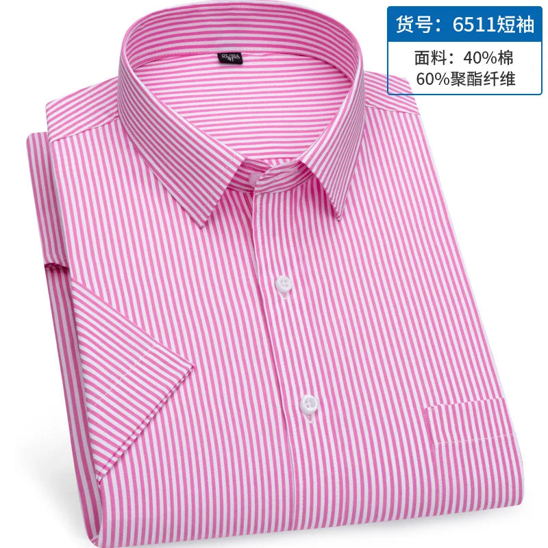 LK3529 Customized Short Sleeve Casual Shirt with Stand Cuban Collar Broadcloth Fabric for Summer with Custom Logo Knitted