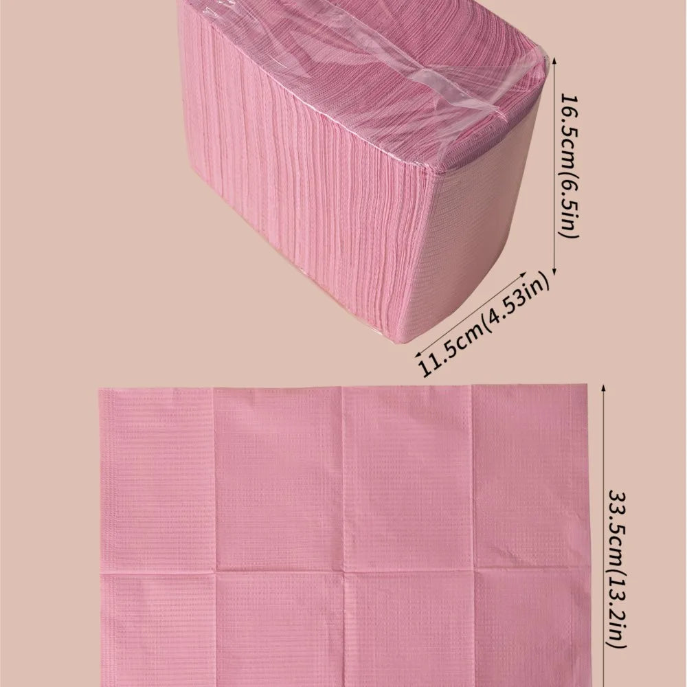 20pcs Disposable Table Mat Nail Art Towel White/Pink/Purple Waterproof Nail Paper Clean Pads 3-Layer Protection Manicure Napkins
