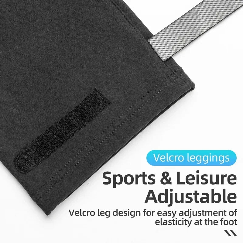 ROCKBROS Winter Cycling Pants for Men Women Windproof Breathable Fleeced Long Sports Running Camping Reflective Bike Pants