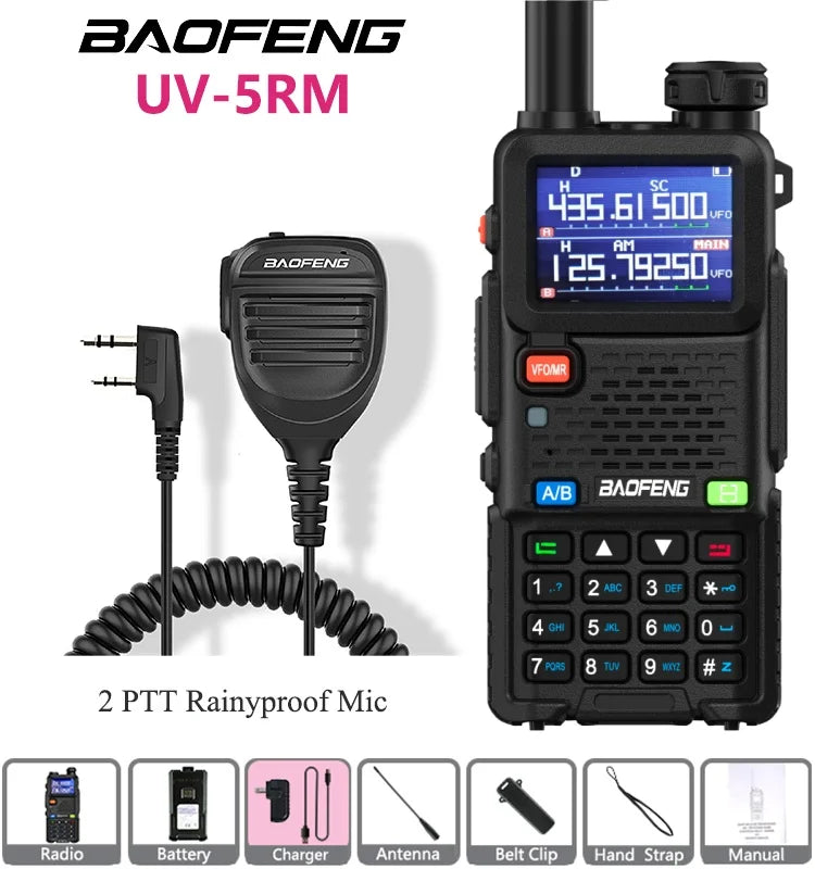 Baofeng UV-5RM Walkie Talkie Long Range Wirless Copy Frequency Two Way Radio Type-C Charger Upgraded UV 5R Full Band Transceiver