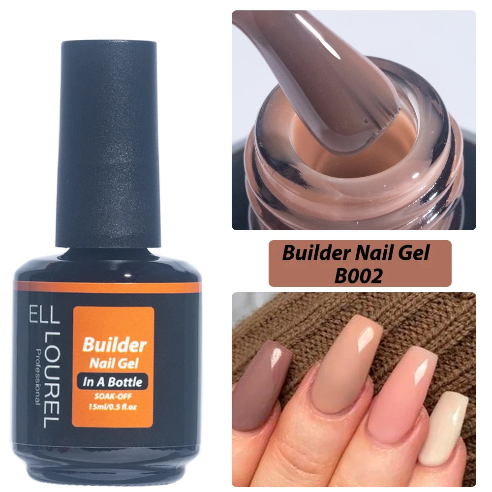 ELL LOUREL Nude Brown Builder Nail Gel Polish In A Bottle Strong Semi Permanent UV Acrylgel Hard  Gellak Manicure Nails Supplies