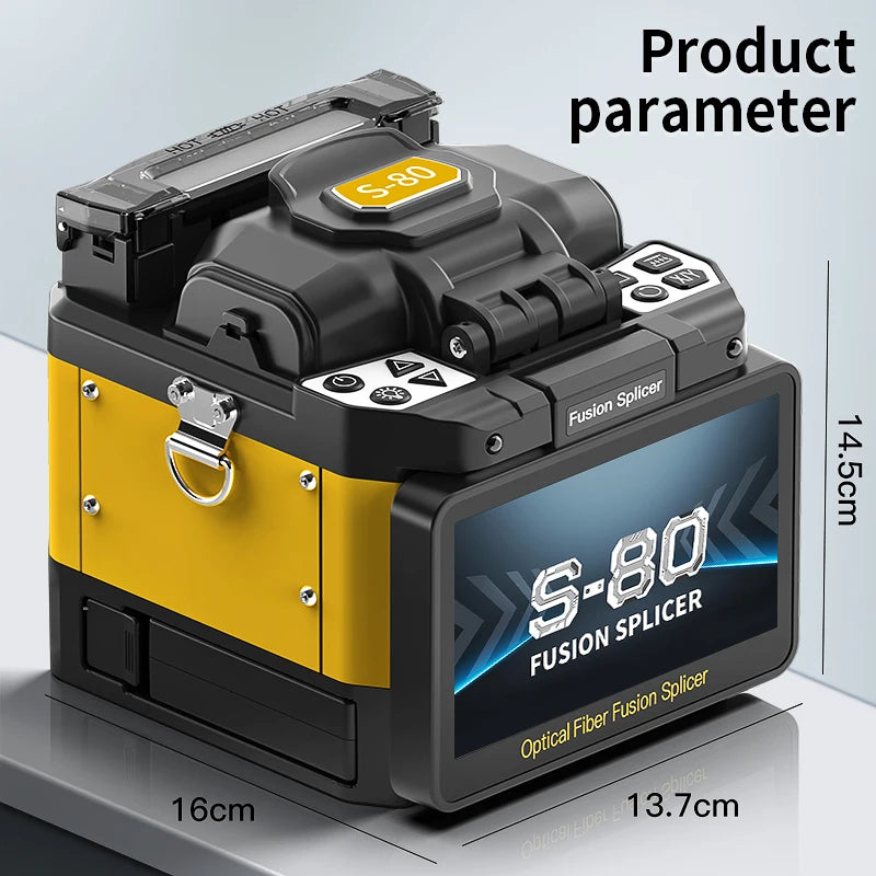 COMPTYCO 6 Motors Fiber Optic Fusion Splicer S-80/A-80S/A-80F/A-10 FTTH Optical Fiber Fusion Machine Touch Screen 10 Languages