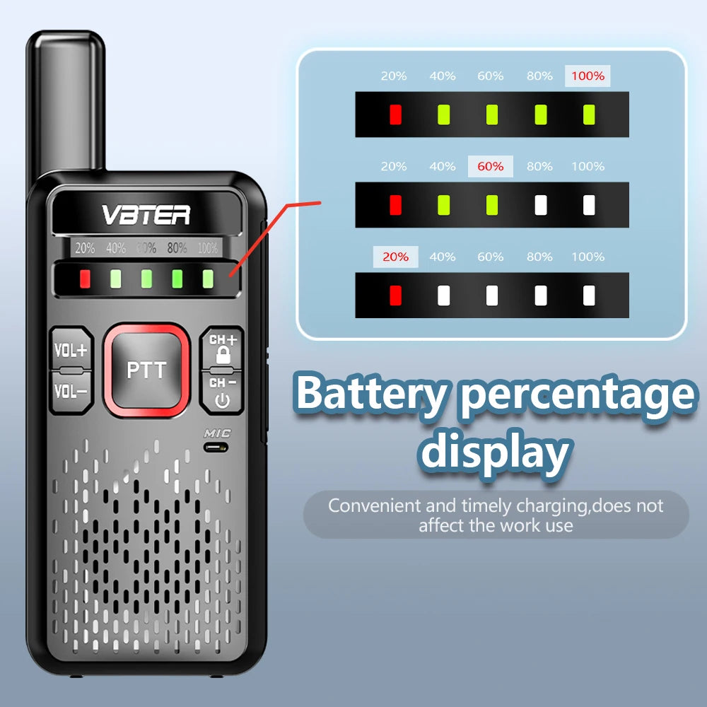 2/4PCS VBTER Handheld Walkie Talkie WBT-V1 ham radio of communication UHF 5W High-Power Mini Portable Radio 3-5km two-way radio