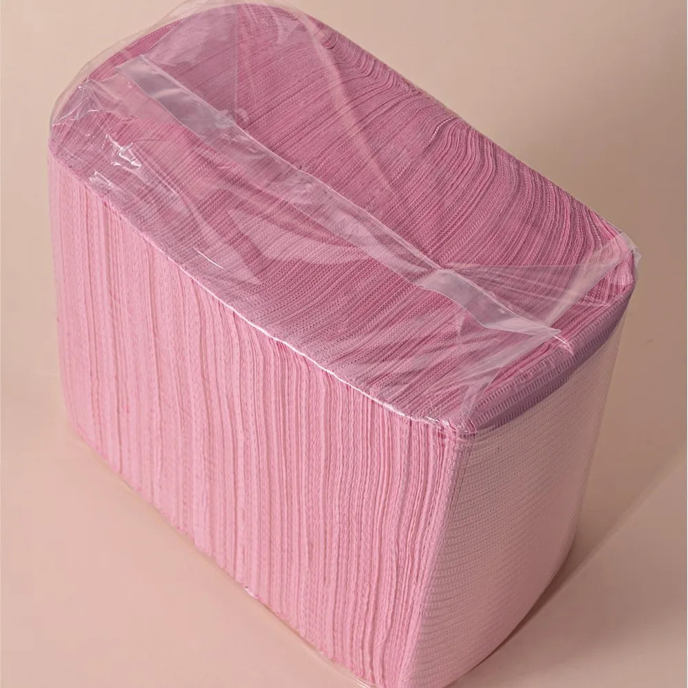 20pcs Disposable Table Mat Nail Art Towel White/Pink/Purple Waterproof Nail Paper Clean Pads 3-Layer Protection Manicure Napkins