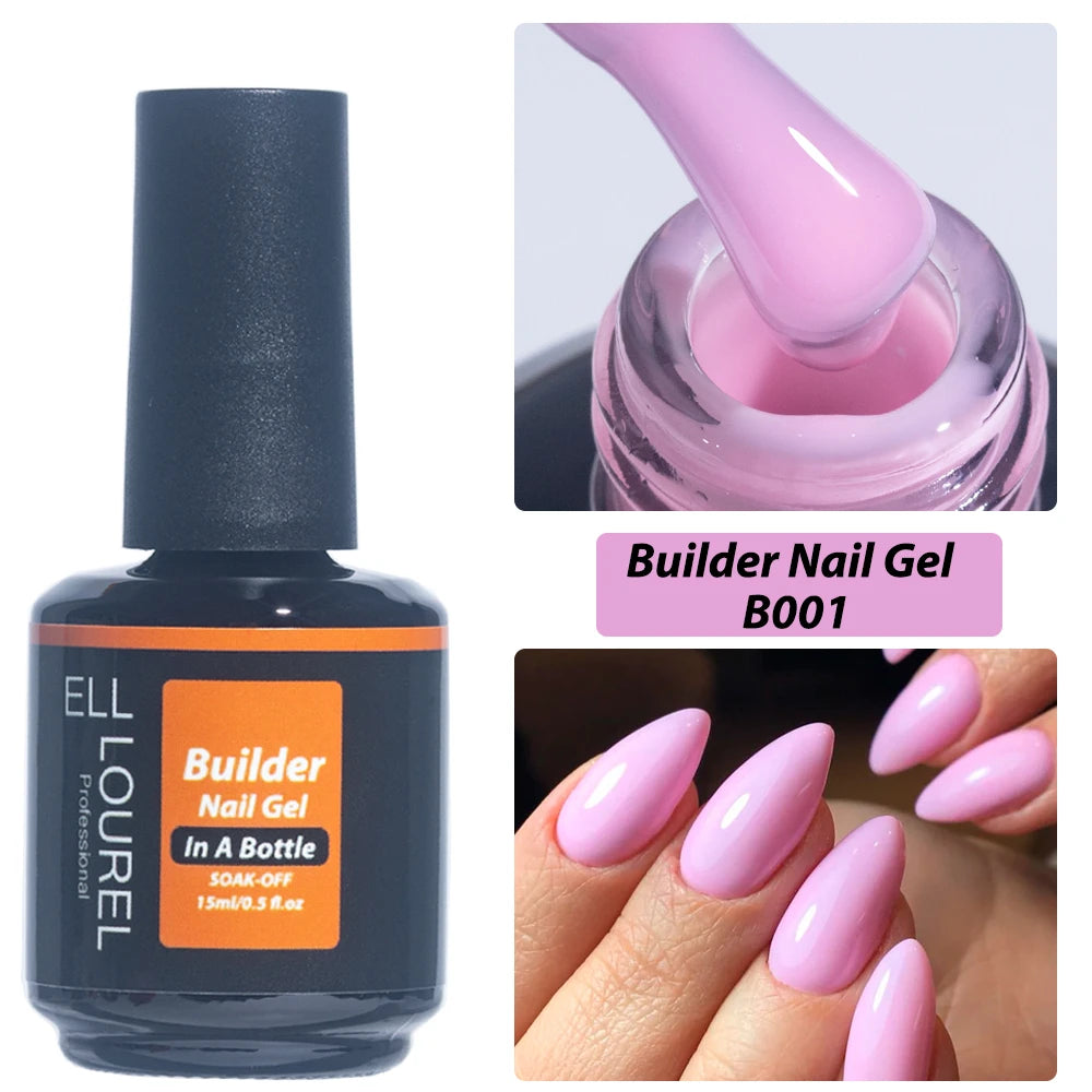 ELL LOUREL Nude Brown Builder Nail Gel Polish In A Bottle Strong Semi Permanent UV Acrylgel Hard  Gellak Manicure Nails Supplies