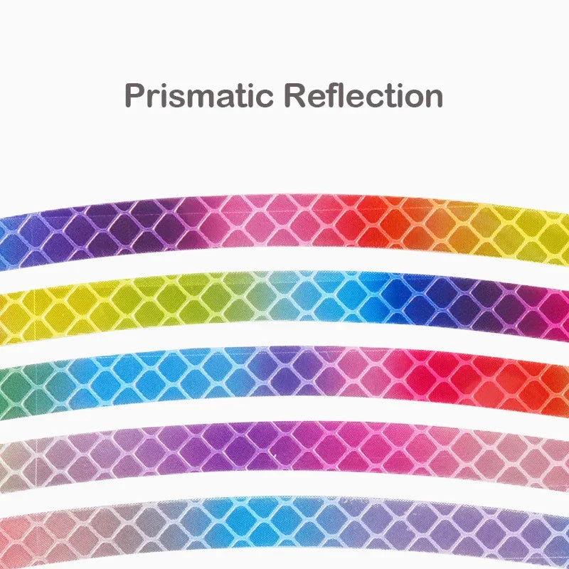 20/40pcs Bicycle Reflective Sticker for Bike Wheels Rainbow Red White Sticker for Car Motocycle Night Safety Warning Sticker
