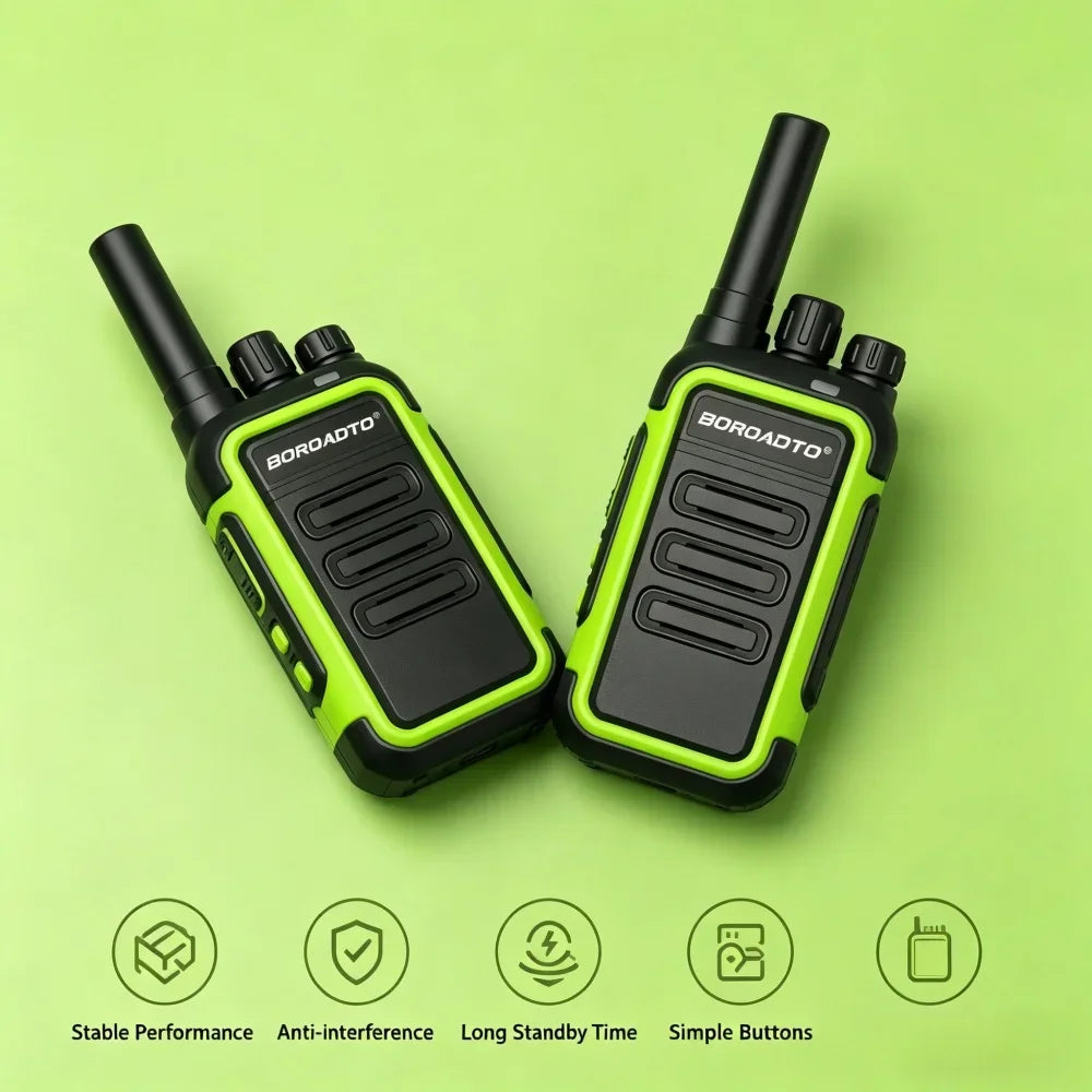 MOTOLOLA 2Pcs Mini Walkie Talkie Portable Two-Way Radio UHF Transceiver Set USB-C Rechargeable Walkie Talkies Long Range COD