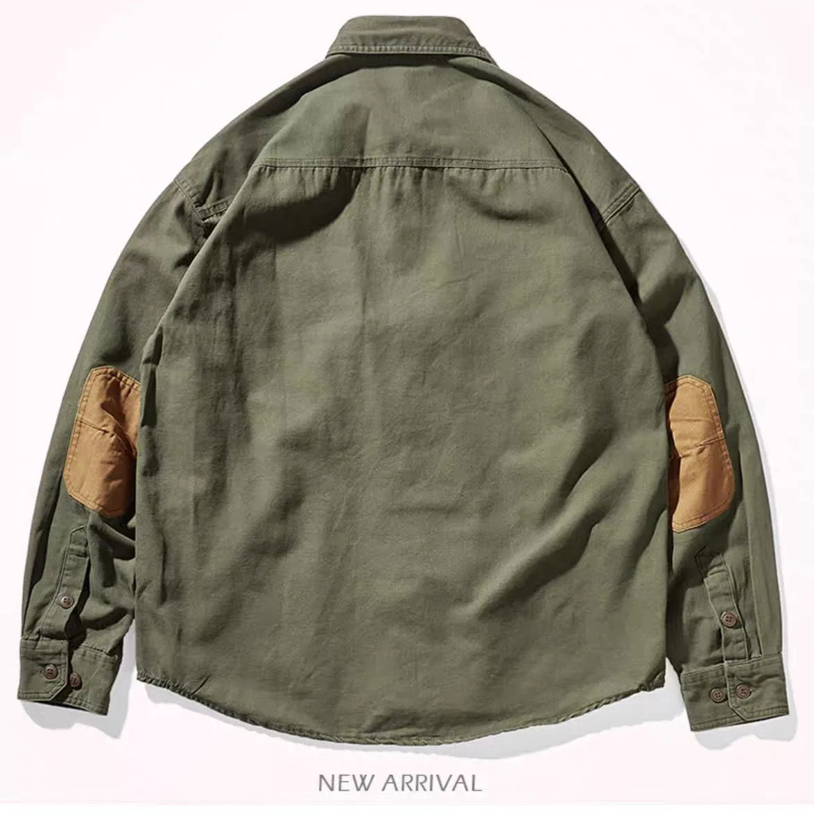 New Retro American Casual Work Shirt Men's Cardigan Jacket Contrast Color Patch Trendy Brand Handsome Long-sleeved Shirt