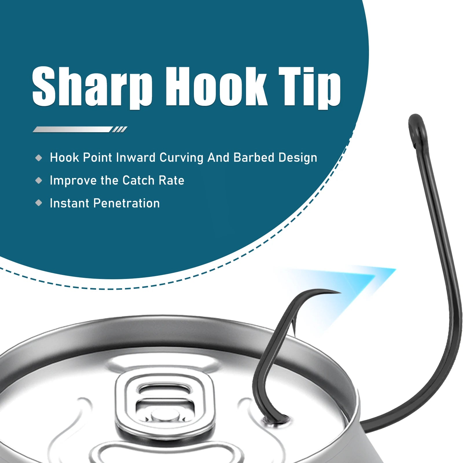 9KM Fishing Hook Inline Circle Hook Barbed Live Bait Hooks High Carbon Steel Wide Gap Hook for Catfish Striped Bass Saltwater