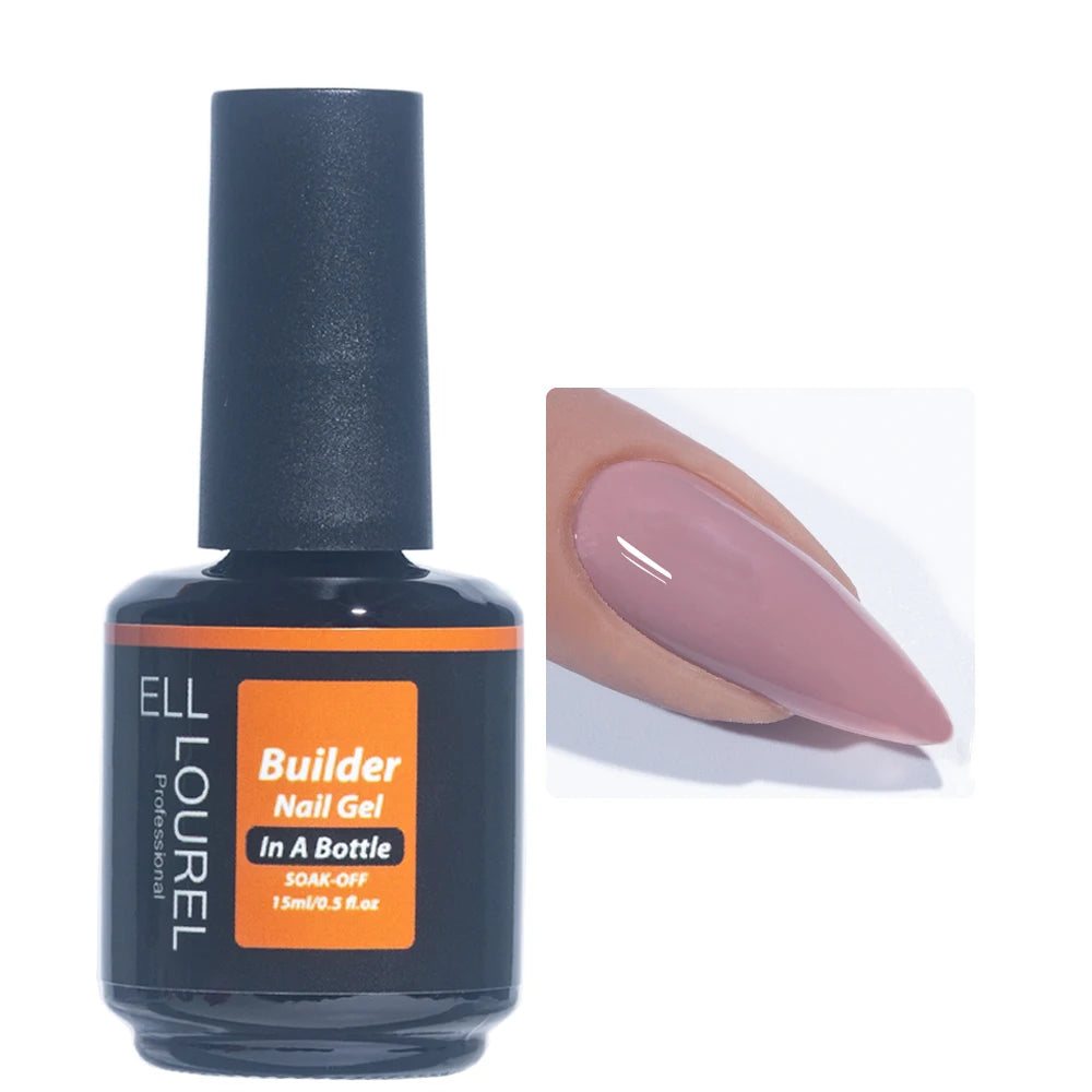 ELL LOUREL Nude Brown Builder Nail Gel Polish In A Bottle Strong Semi Permanent UV Acrylgel Hard  Gellak Manicure Nails Supplies