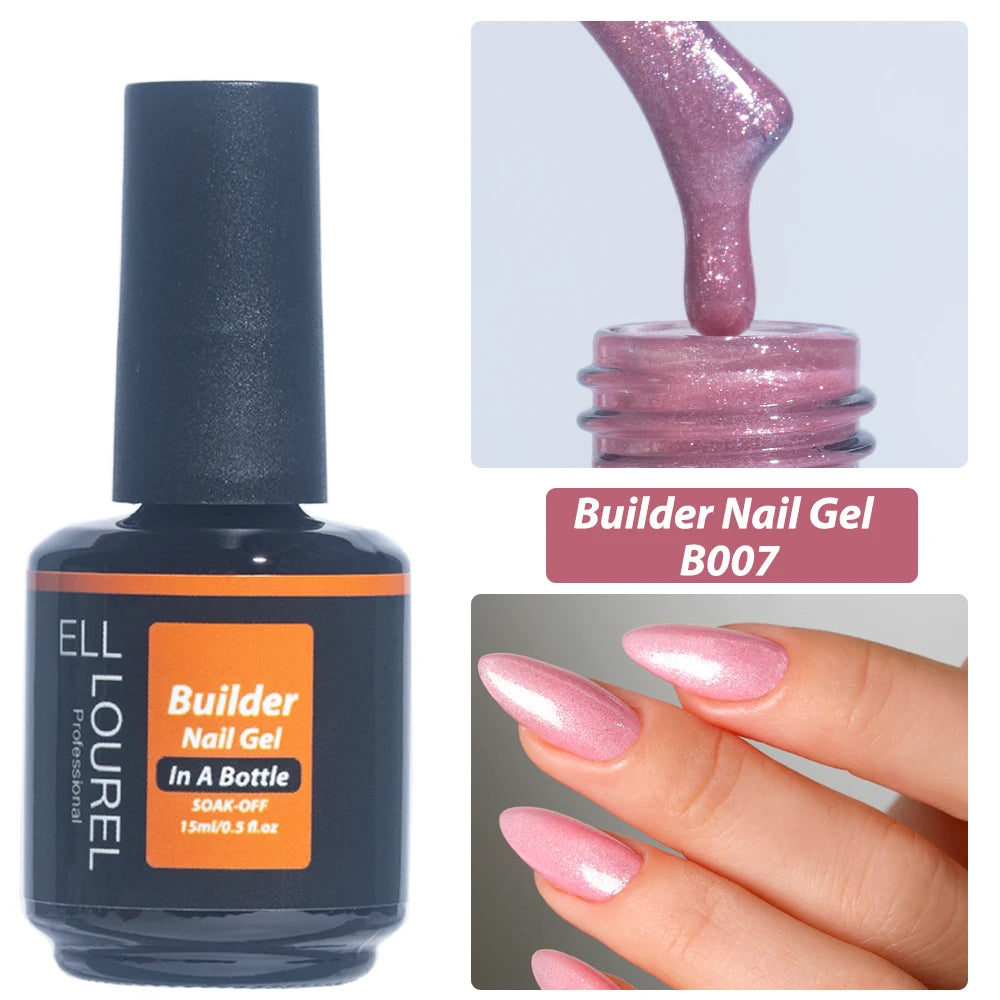 ELL LOUREL Nude Brown Builder Nail Gel Polish In A Bottle Strong Semi Permanent UV Acrylgel Hard  Gellak Manicure Nails Supplies