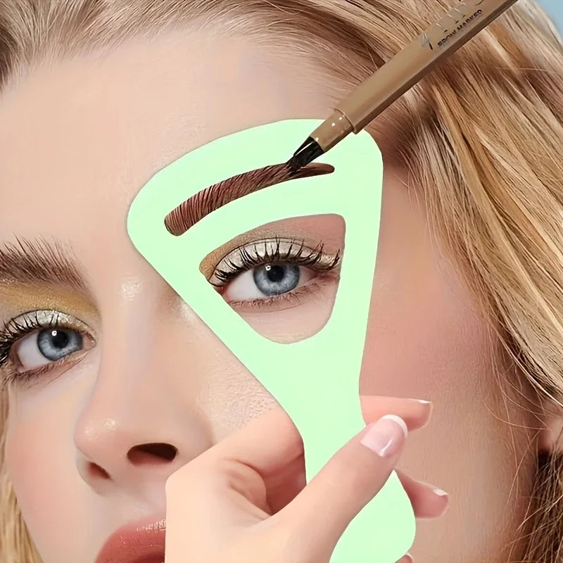 2pcs/ Eyebrow Drawing Assistant - Natural Arc eyebrow shaping card, reusable plastic template, convenient to carry during travel