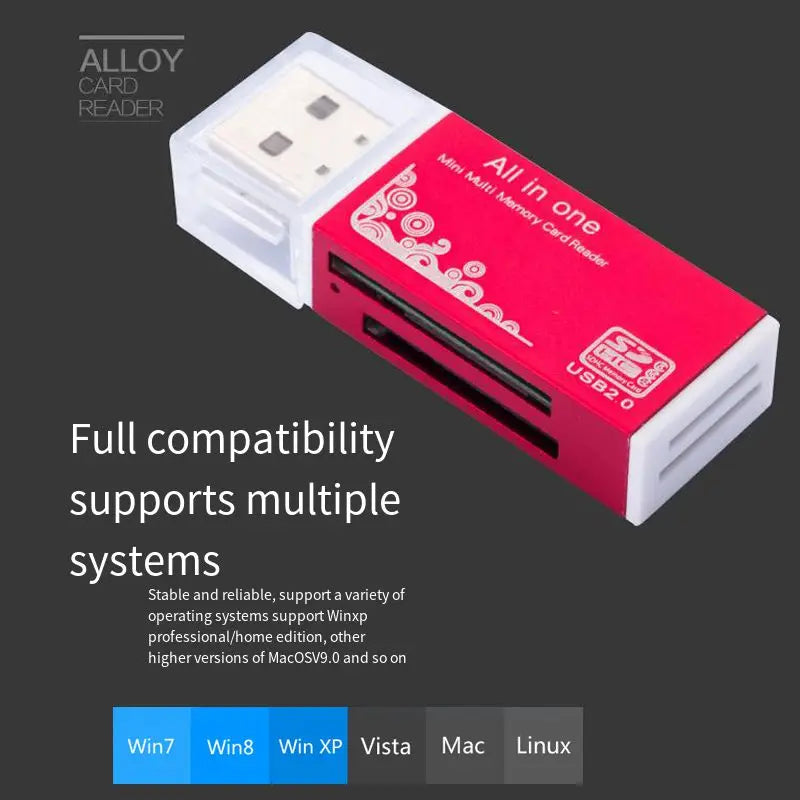 4In1 TF Micro M2 SD MS Memory Card Reader High Speed USB2.0 MMC Adapter Plug For Laptop Computer Desktop Pc Vehicle Speaker