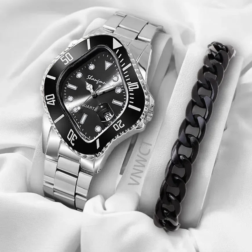 New Water Ghost Watch Men's Business Quartz Watch Bracelet Profile-shaped Alloy Business for Men