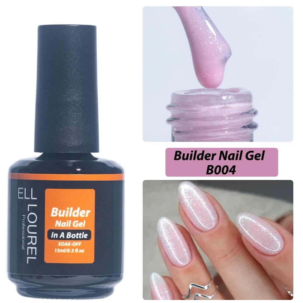 ELL LOUREL Nude Brown Builder Nail Gel Polish In A Bottle Strong Semi Permanent UV Acrylgel Hard  Gellak Manicure Nails Supplies