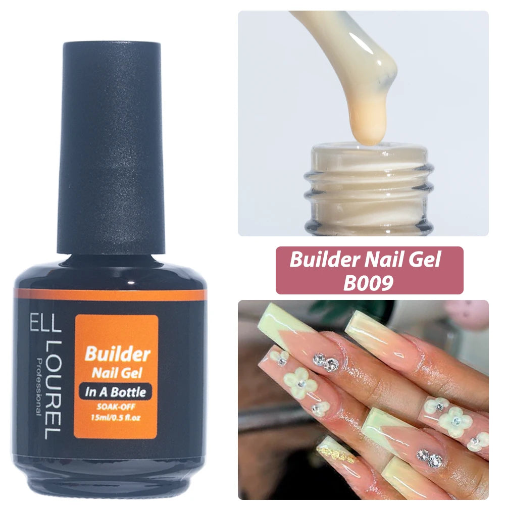 ELL LOUREL Nude Brown Builder Nail Gel Polish In A Bottle Strong Semi Permanent UV Acrylgel Hard  Gellak Manicure Nails Supplies
