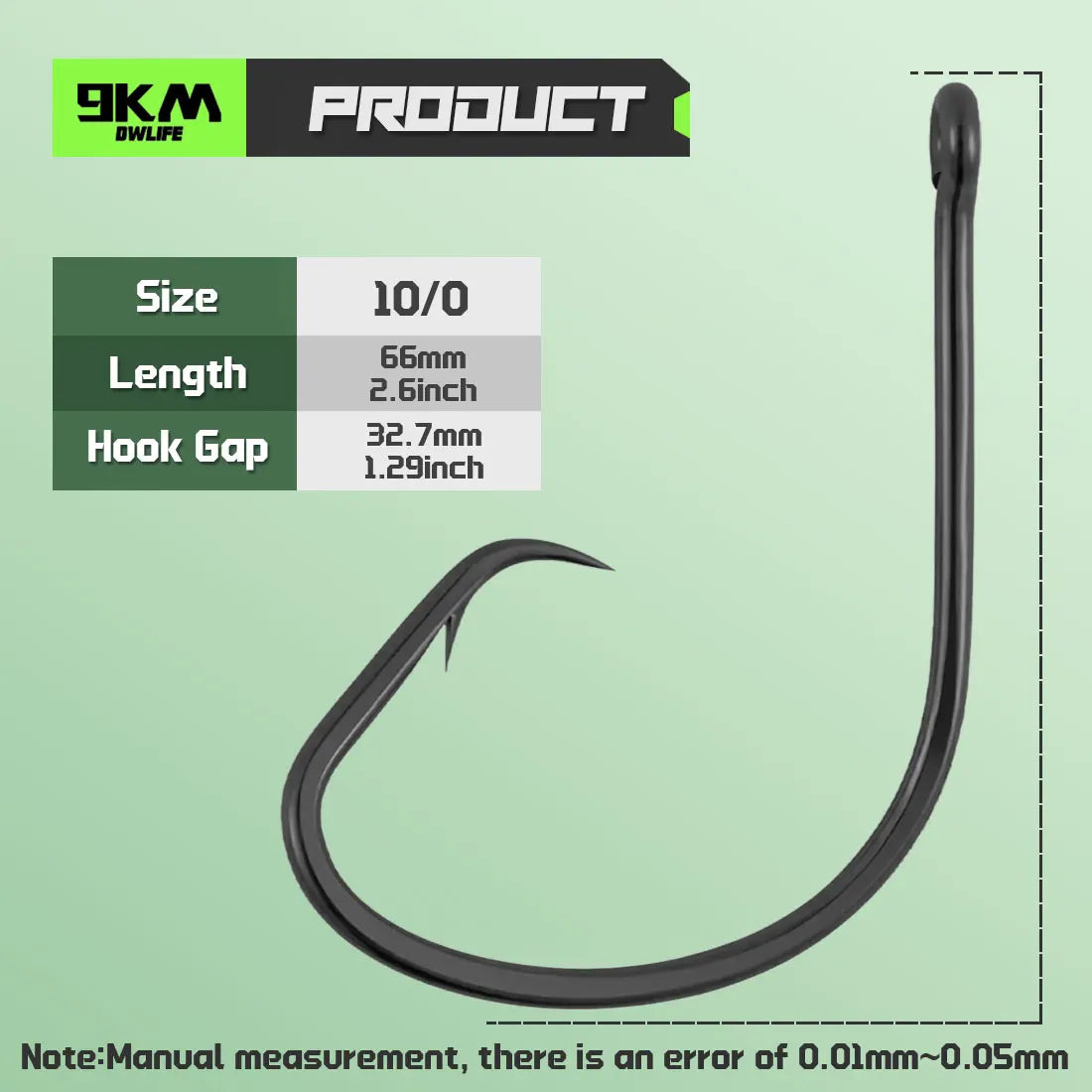 9KM Fishing Hook Inline Circle Hook Barbed Live Bait Hooks High Carbon Steel Wide Gap Hook for Catfish Striped Bass Saltwater