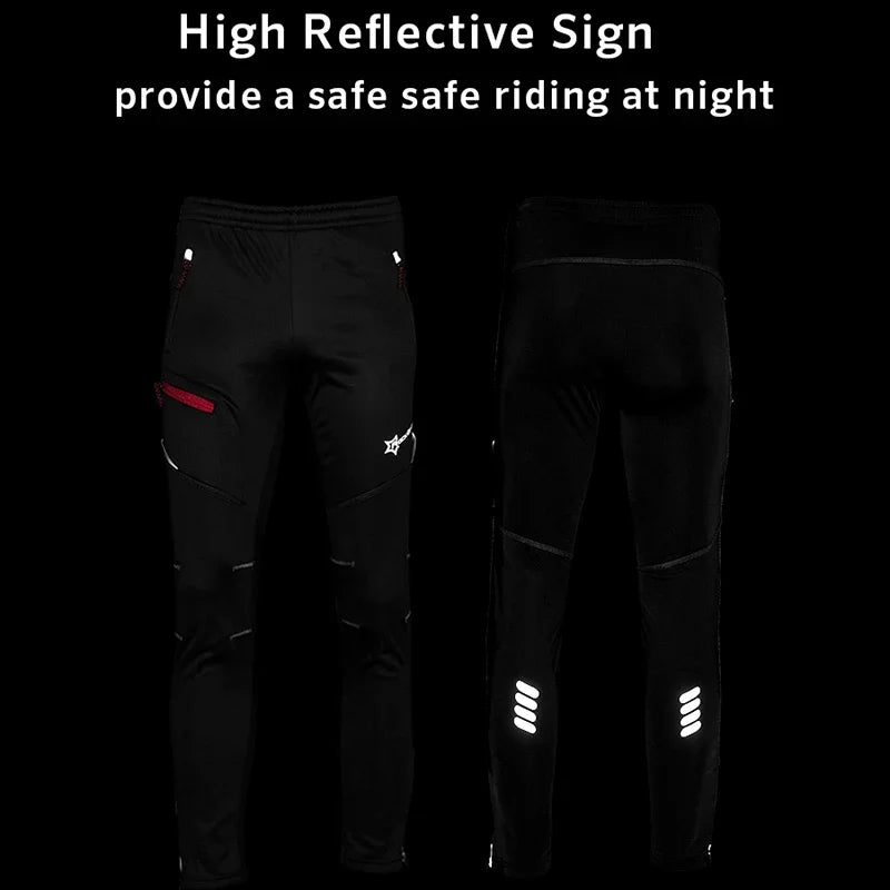 ROCKBROS Thermal Warm Cycling Pants Windproof Waterproof Winter Autumn Keep Warm Bike Long Trousers Sport MTB Road Bicycle Pants