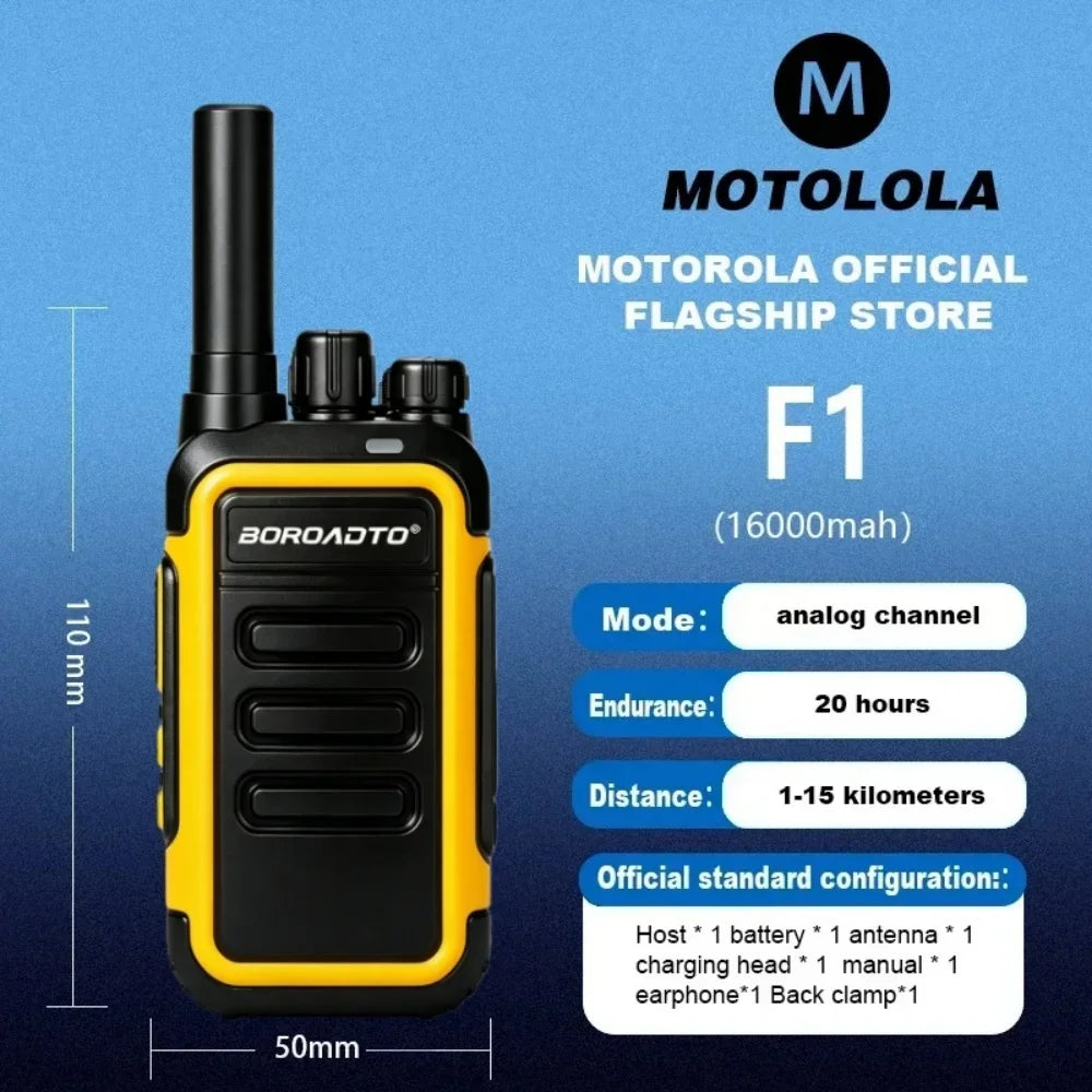 MOTOLOLA 2Pcs Mini Walkie Talkie Portable Two-Way Radio UHF Transceiver Set USB-C Rechargeable Walkie Talkies Long Range COD