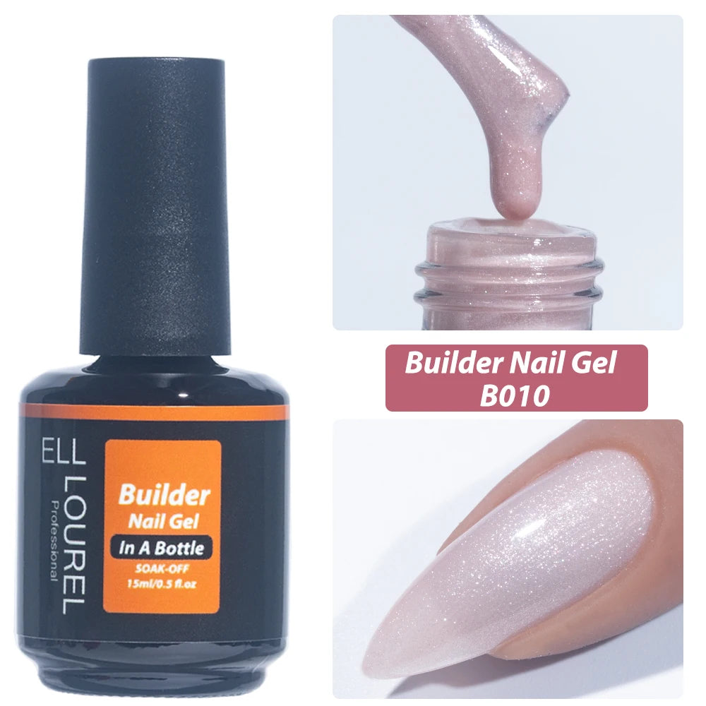 ELL LOUREL Nude Brown Builder Nail Gel Polish In A Bottle Strong Semi Permanent UV Acrylgel Hard  Gellak Manicure Nails Supplies