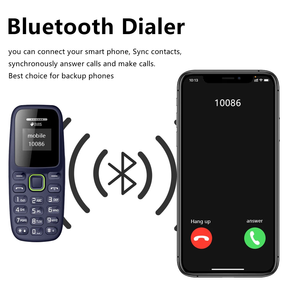 SERVO BM310 Mini Mobile Phone Dual SIM Standby Call Recording Bluetooth Dial Blacklist MP3 Player 2G GSM Backup Small Cellphones