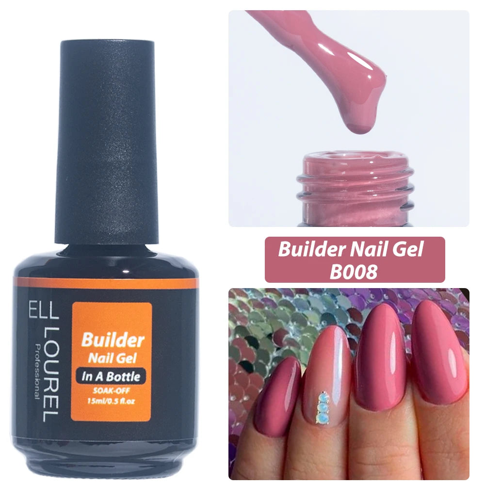 ELL LOUREL Nude Brown Builder Nail Gel Polish In A Bottle Strong Semi Permanent UV Acrylgel Hard  Gellak Manicure Nails Supplies