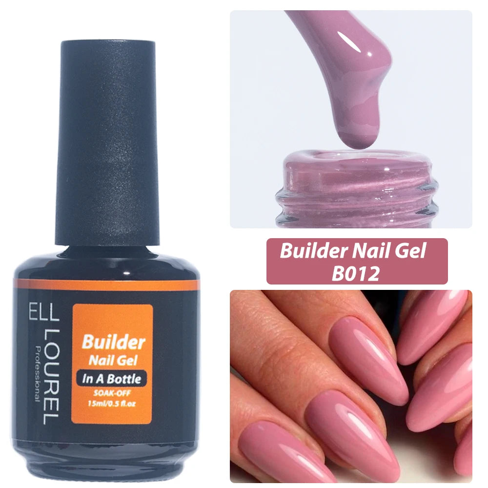 ELL LOUREL Nude Brown Builder Nail Gel Polish In A Bottle Strong Semi Permanent UV Acrylgel Hard  Gellak Manicure Nails Supplies