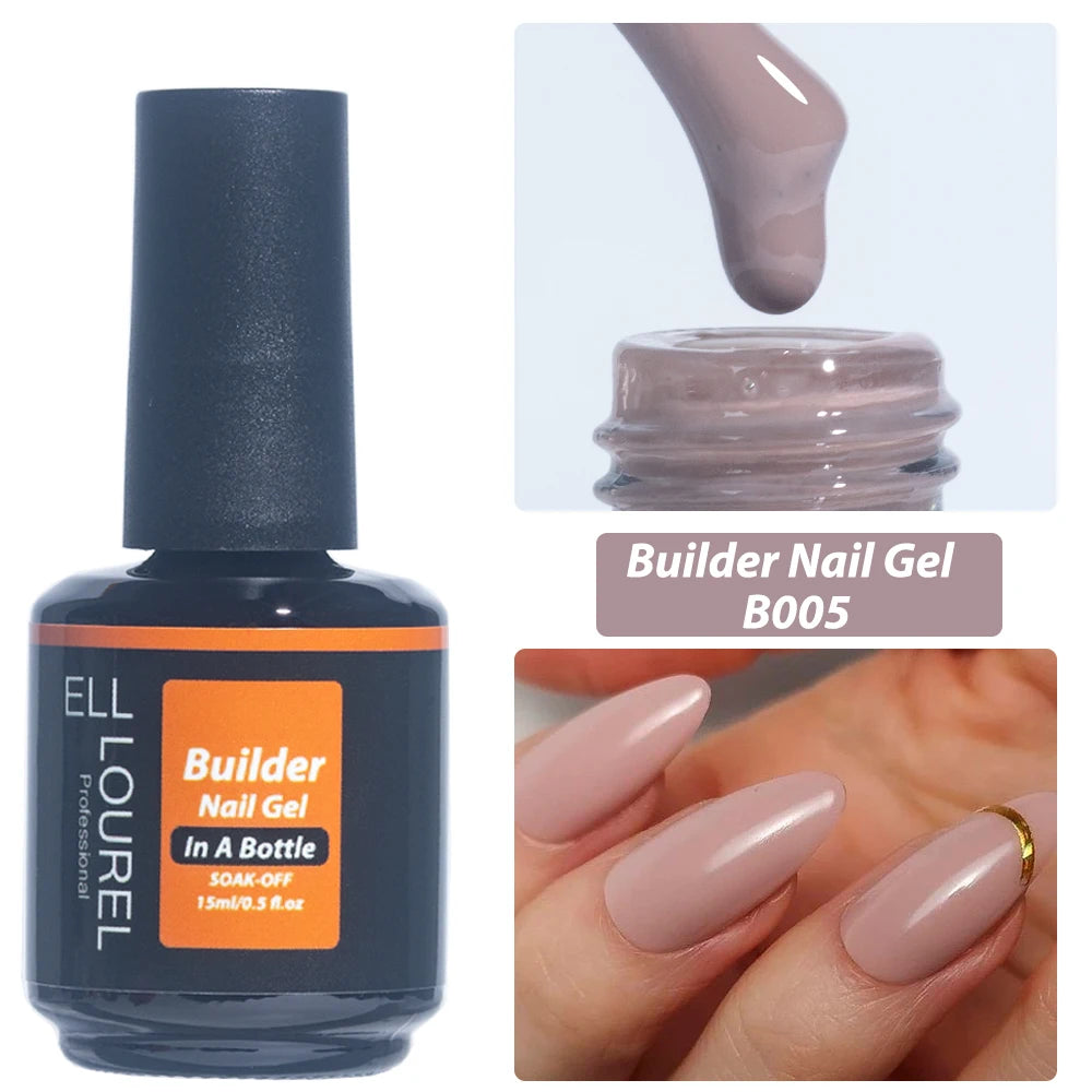 ELL LOUREL Nude Brown Builder Nail Gel Polish In A Bottle Strong Semi Permanent UV Acrylgel Hard  Gellak Manicure Nails Supplies