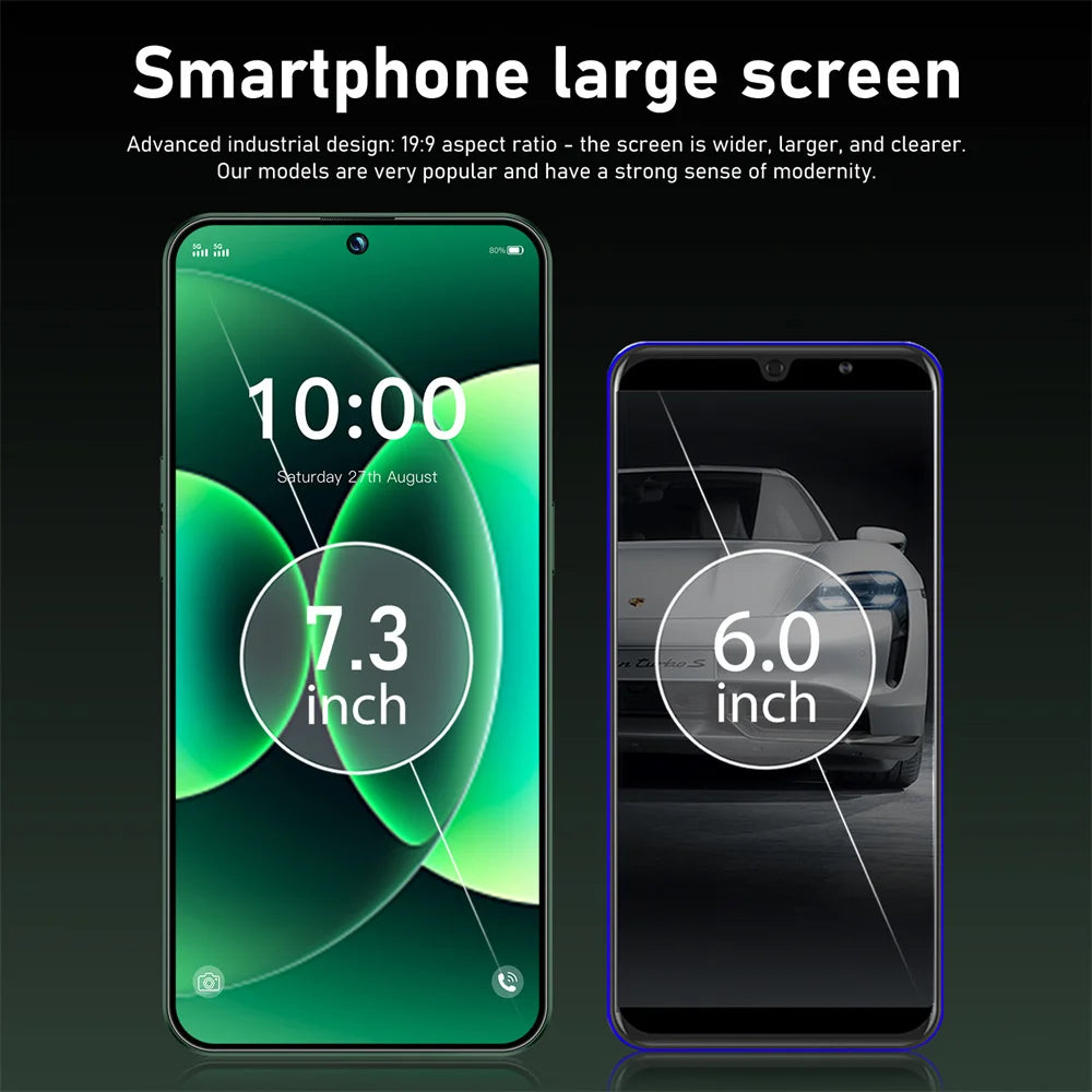 New M17 Pro Max Smartphone 5G 7.3HD Android Mobile Phones 22G+2TB Cellphone Dual SIM 7800mAh Cell Phone Unlocked Global Version